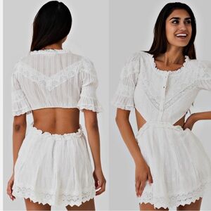 LoveShackFancy White Lace Mini Dress
